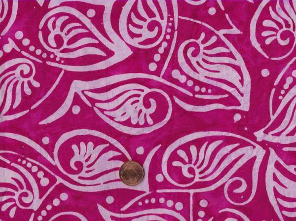 Batik Blätter pink-weiß