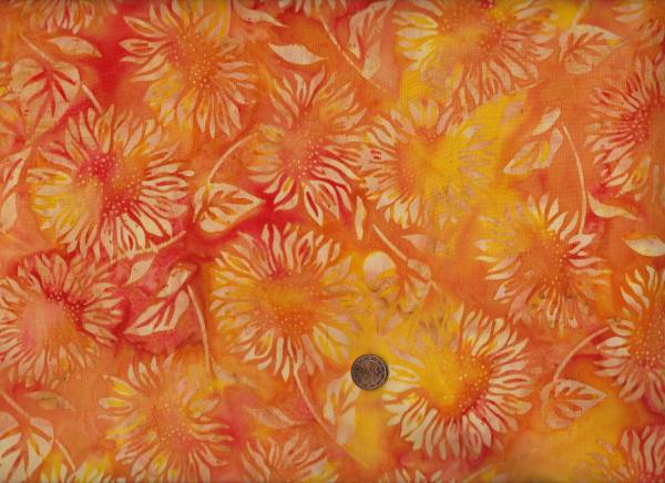 Batik Sonnenblumen gelb-orange