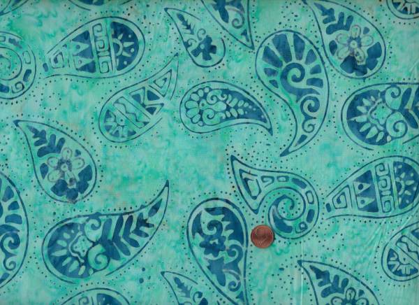 Batik Paisley türkis-blau