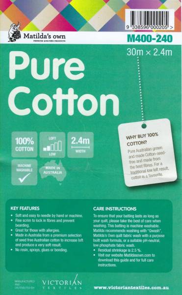 Vlies Matilda Pure Cotton 2,4m