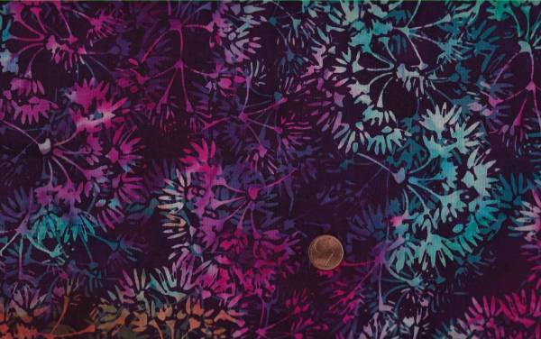 Batik Floral weinrot-bunt