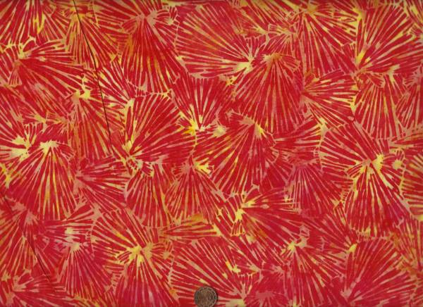 Batik Muscheln rot-gelb