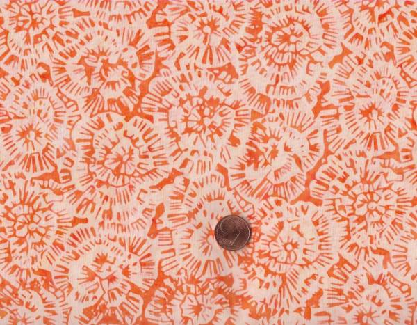 Batik Blüten weiß-orange