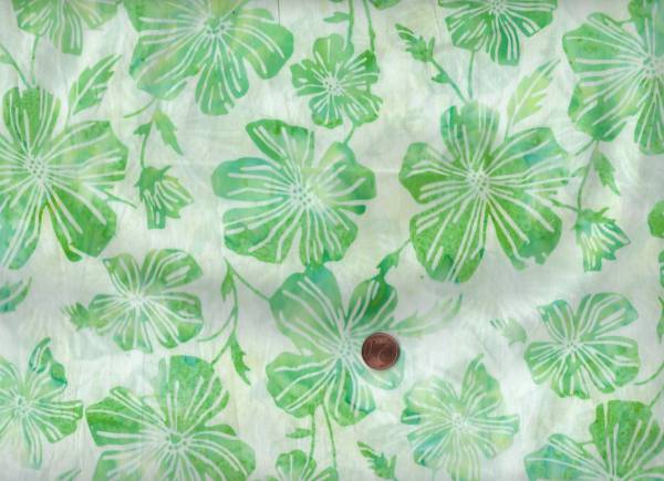 Batik Malven weiß-grün
