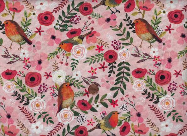M. Charro Bird Garden Lovely Robins pink