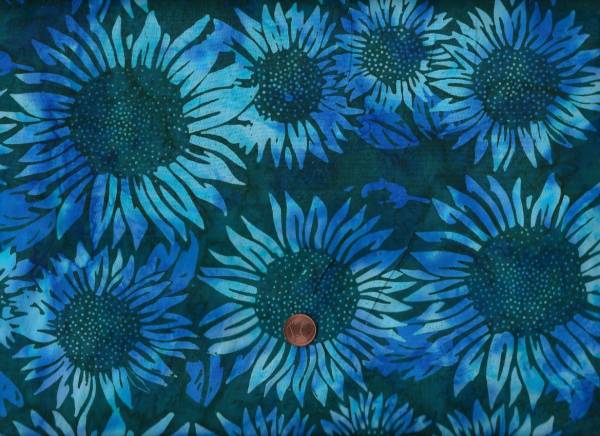 Batik Sonnenblumen blau