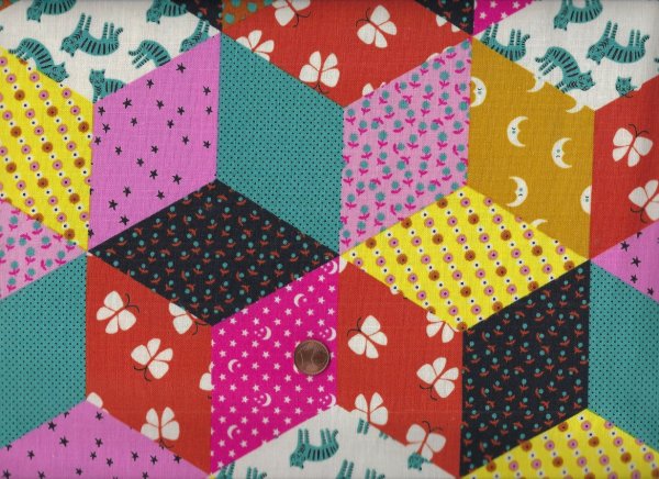 Ruby star society A. Abegg Ooh Lucky lucky Tumbling blocks turqoise canvas