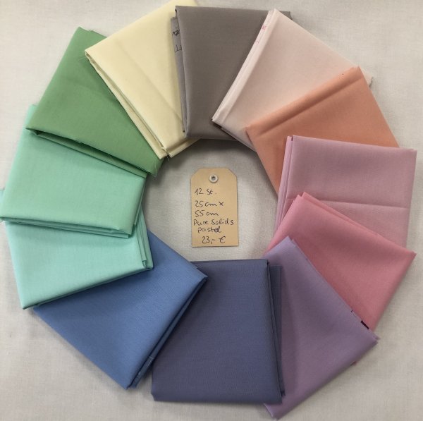 Stoffpäckchen Pure Solids pastel F8