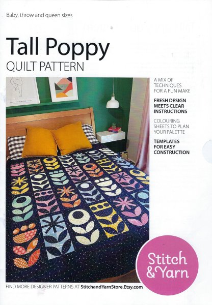 Stich & Yarn Tall Poppy quilt pattern