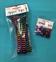 Wide Rainbow Stripe Zipper tape Iridescent teeth + Zipper...