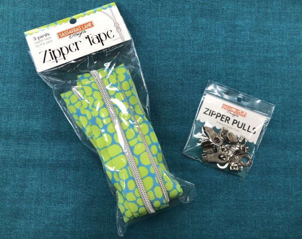 Lime Pebble Zipper Tape with Nickel teeth + Nickel Zipper Pulls